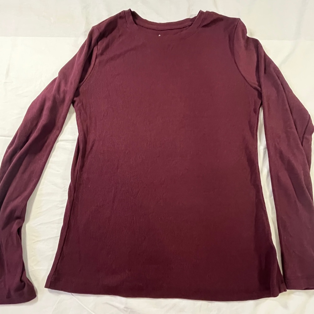 a new day Maroon Long Sleeve Tee
